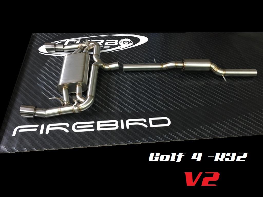 Golf 4 - R32 FireBirD EWG Klappen V2 - Abgasanlage in 76mm - doppelflutig -